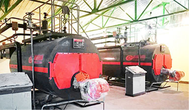 俄罗斯2*1.4MW（2吨）WNS燃气热水锅炉